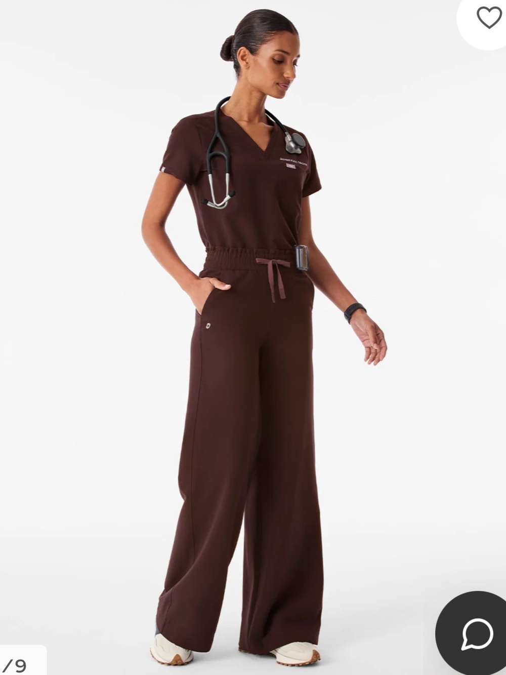 FIGS ESPRESSO Allison High-Rise Ultra-Wide-Leg Scrub Pant